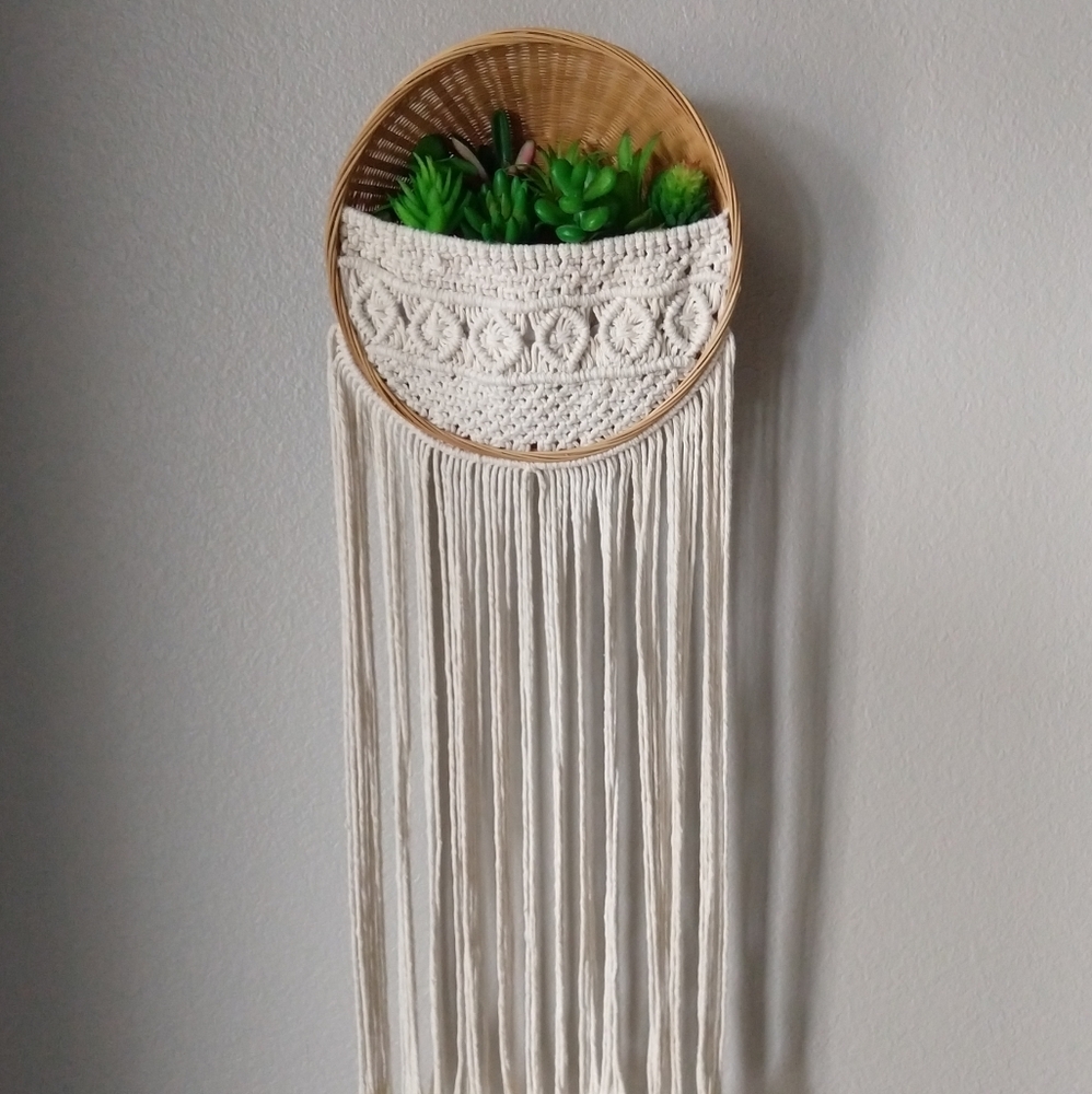 Macrame wall hanging basket